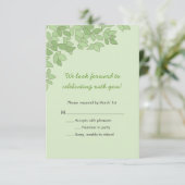 Carte de réponse de mariage Arbre Vert (Debout devant)