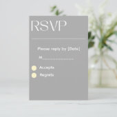 Carte de réponse de mariage argentée – Modifiable (Debout devant)