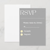 Carte de réponse de mariage argentée – Modifiable (Devant / Derrière)