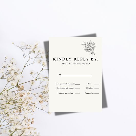 Carte de réponse de mariage Art Déco