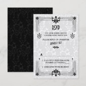 Carte de réponse de mariage Art déco des Années fo (Devant / Derrière)