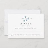 Carte de réponse de mariage ARYA Rustique Eucalypt (Devant)