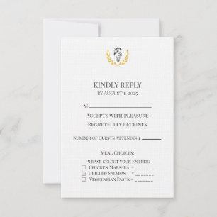 Carte de réponse de mariage au blason de cheval éq