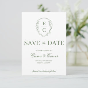 Carte de réponse de mariage au blason Monogramme H