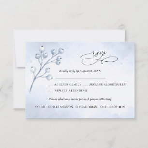 Carte de réponse de mariage au bouleau gelé