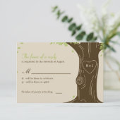 Carte de réponse de mariage au chêne (Debout devant)