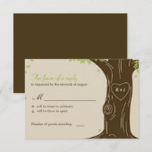 Carte de réponse de mariage au chêne (Devant / Derrière)