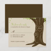 Carte de réponse de mariage au chêne (Devant / Derrière)