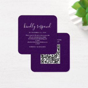Carte de réponse de mariage au code QR élégante mo