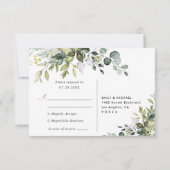 Carte de réponse de mariage au eucalyptus (Dos)
