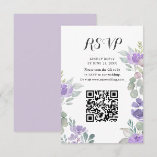 Carte de réponse de mariage au eucalyptus à motif