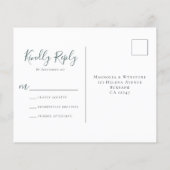 Carte de réponse de mariage au eucalyptus à petit (Dos)