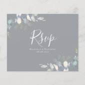 Carte de réponse de mariage au eucalyptus à petit (Devant)