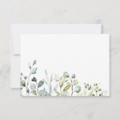Carte de réponse de mariage au eucalyptus verdure (Dos)
