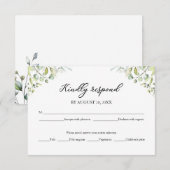 Carte de réponse de mariage au eucalyptus verdure (Devant / Derrière)