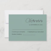 Carte de réponse de mariage au eucalyptus vert (Devant)