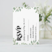 Carte de réponse de mariage au eucalyptus vert sau (Debout devant)
