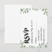 Carte de réponse de mariage au eucalyptus vert sau (Devant / Derrière)