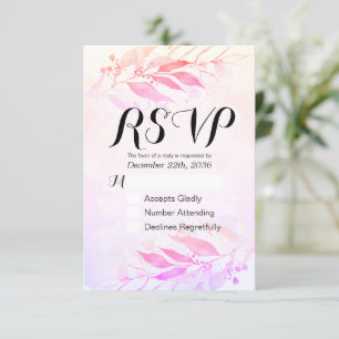 Carte de Réponse de Mariage au Feuillage Aquarelle