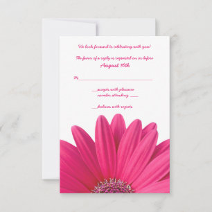 Carte de réponse de mariage au Gerbera rose