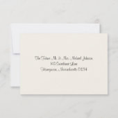 Carte de réponse de mariage au gros hydrangea & po (Dos)