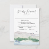 Carte de réponse de mariage au lac Mountain (Devant)