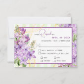 Carte de réponse de mariage au lilas pourpre (Devant)