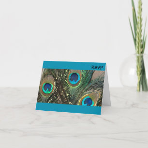 Carte de réponse de mariage au paon artistique ble