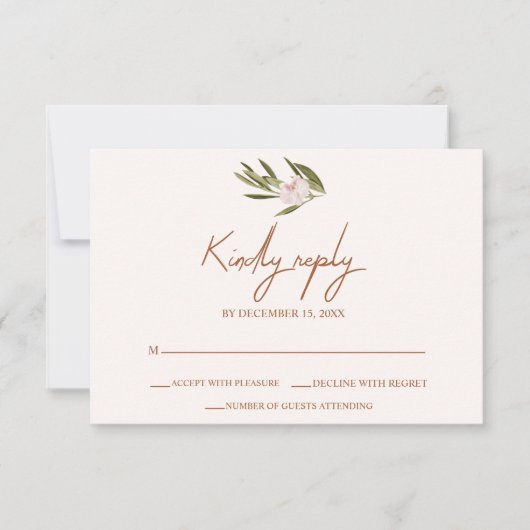 Carte de réponse de mariage au Pink Green Ruby Orc (Devant)