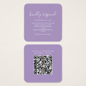 Carte de réponse de mariage au QR Code élégante et (Devant & derrière)
