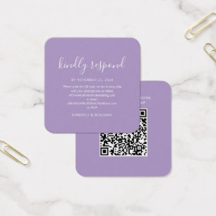 Carte de réponse de mariage au QR Code élégante et