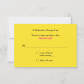 Carte de réponse de mariage au tableau noir néon g (Dos)