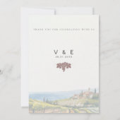 Carte de réponse de mariage au vignoble toscan | M (Dos)