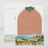 Carte de réponse de mariage au vignoble toscan | M (Devant / Derrière)