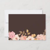 Carte de réponse de mariage automnal à fleurs doré (Dos)