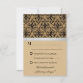 Carte de réponse de mariage automnal avec ruban ar (Dos)
