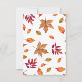 Carte de réponse de mariage automnal coup de foudr (Dos)