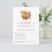 Carte de réponse de mariage automnal moderne avec (Debout devant)