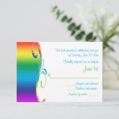 Carte de réponse de mariage aux couleurs de l'arc- (Debout devant)
