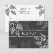 Carte de réponse de mariage aux feuilles délicates (Devant / Derrière)