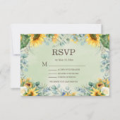 Carte de réponse de mariage aux feuilles d'eucalyp (Devant)
