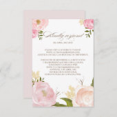 Carte de réponse de mariage aux fleurs aquarelles (Devant / Derrière)