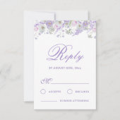 Carte de réponse de mariage aux fleurs de lilas (Devant)