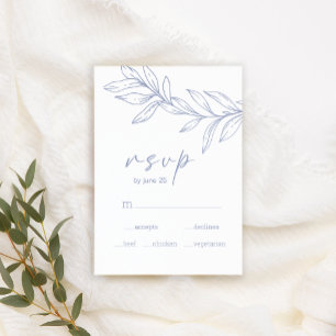 Carte de réponse de mariage aux fleurs de pervench