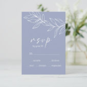Carte de réponse de mariage aux fleurs de pervench (Debout devant)