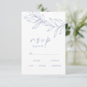 Carte de réponse de mariage aux fleurs de pervench (Debout devant)