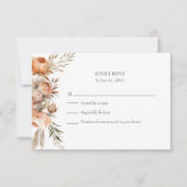 Carte de réponse de mariage aux fleurs sèches Boho (Devant)