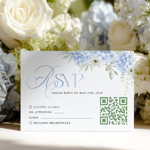 Carte de réponse de mariage aux hortensias floraux