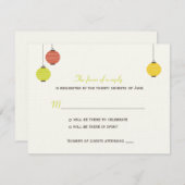 Carte de réponse de mariage aux lanternes suspendu (Devant / Derrière)