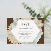 Carte de réponse de mariage aux orchidées et à l'h (Debout devant)